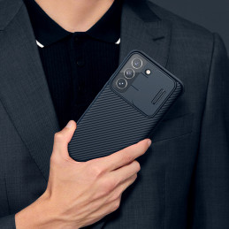 Nillkin CamShield Pro Case Armored Case Cover kameros apsauga, skirta Samsung Galaxy S22+ (S22 Plus) mėlyna