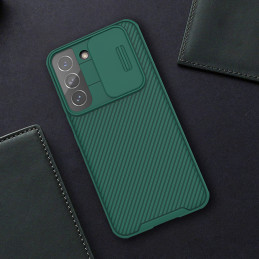 Nillkin CamShield Pro Case Armored Case Cover kameros apsauga, skirta Samsung Galaxy S22+ (S22 Plus) mėlyna