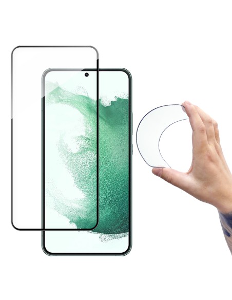 Wozinsky Full Cover Flexi Nano Glass Plėvelės grūdintas stiklas su rėmeliu, skirtas Samsung Galaxy S22 Transparent Wozinsky Full Cover Flexi Nano Glass Plėvelės grūdintas stiklas su rėmeliu, skirtas Samsung Galaxy S22 Transparent