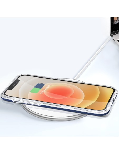 Skaidrus 3in1 dėklas skirtas iPhone 12, gelinis dangtelis su rėmeliu, mėlynas Skaidrus 3in1 dėklas skirtas iPhone 12, gelinis dangtelis su rėmeliu, mėlynas