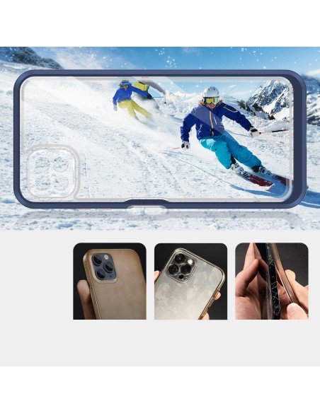 Skaidrus 3in1 dėklas, skirtas Samsung Galaxy A22 5G gelio dangtelis su mėlynu rėmeliu Skaidrus 3in1 dėklas, skirtas Samsung Galaxy A22 5G gelio dangtelis su mėlynu rėmeliu