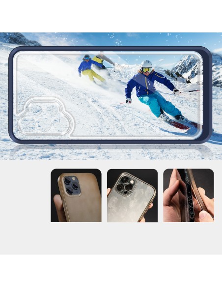 Skaidrus 3in1 dėklas, skirtas Samsung Galaxy A32 4G gelio dangtelis su mėlynu rėmeliu Skaidrus 3in1 dėklas, skirtas Samsung Galaxy A32 4G gelio dangtelis su mėlynu rėmeliu