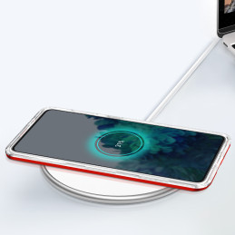 Skaidrus 3in1 dėklas, skirtas Samsung Galaxy S21 5G gelio dangtelis su raudonu rėmeliu