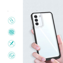Skaidrus 3in1 dėklas, skirtas Samsung Galaxy S21+ 5G (S21 Plus 5G) gelio dangtelis su juodu rėmeliu