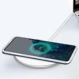 Skaidrus 3in1 dėklas skirtas Samsung Galaxy S22+ (S22 Plus) gelio dangtelis su mėlynu rėmeliu