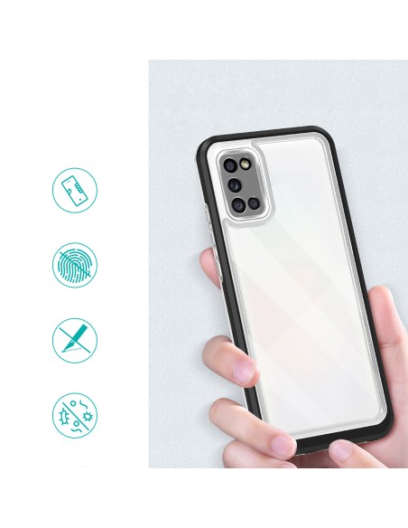 Skaidrus 3in1 dėklas skirtas Samsung Galaxy A03s (166) gelio dangtelis su juodu rėmeliu Skaidrus 3in1 dėklas skirtas Samsung Galaxy A03s (166) gelio dangtelis su juodu rėmeliu