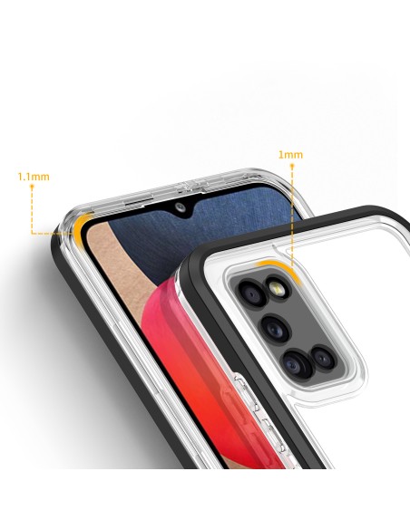 Skaidrus 3in1 dėklas skirtas Samsung Galaxy A03s (166) gelio dangtelis su juodu rėmeliu Skaidrus 3in1 dėklas skirtas Samsung Galaxy A03s (166) gelio dangtelis su juodu rėmeliu