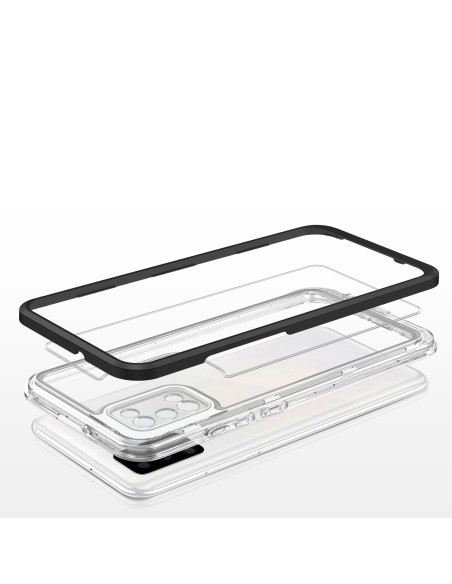 Skaidrus 3in1 dėklas skirtas Samsung Galaxy A03s (166) gelio dangtelis su juodu rėmeliu Skaidrus 3in1 dėklas skirtas Samsung Galaxy A03s (166) gelio dangtelis su juodu rėmeliu