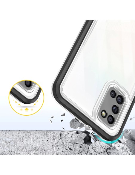 Skaidrus 3in1 dėklas skirtas Samsung Galaxy A03s (166) gelio dangtelis su juodu rėmeliu Skaidrus 3in1 dėklas skirtas Samsung Galaxy A03s (166) gelio dangtelis su juodu rėmeliu