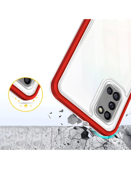 Skaidrus 3in1 dėklas skirtas Samsung Galaxy A03s (166) gelio dangtelis su raudonu rėmeliu Skaidrus 3in1 dėklas skirtas Samsung Galaxy A03s (166) gelio dangtelis su raudonu rėmeliu