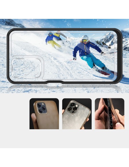 Skaidrus 3in1 dėklas skirtas Xiaomi Redmi 10 gelio dangtelis su rėmeliu, juodas Skaidrus 3in1 dėklas skirtas Xiaomi Redmi 10 gelio dangtelis su rėmeliu, juodas
