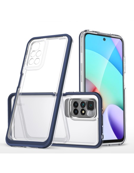 Skaidrus 3in1 dėklas skirtas Xiaomi Redmi 10, gelinis dangtelis su rėmeliu, mėlynas Skaidrus 3in1 dėklas skirtas Xiaomi Redmi 10, gelinis dangtelis su rėmeliu, mėlynas