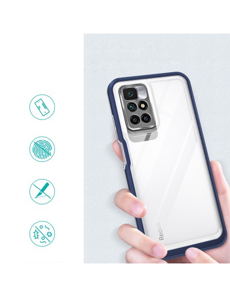 Skaidrus 3in1 dėklas skirtas Xiaomi Redmi 10, gelinis dangtelis su rėmeliu, mėlynas Skaidrus 3in1 dėklas skirtas Xiaomi Redmi 10, gelinis dangtelis su rėmeliu, mėlynas
