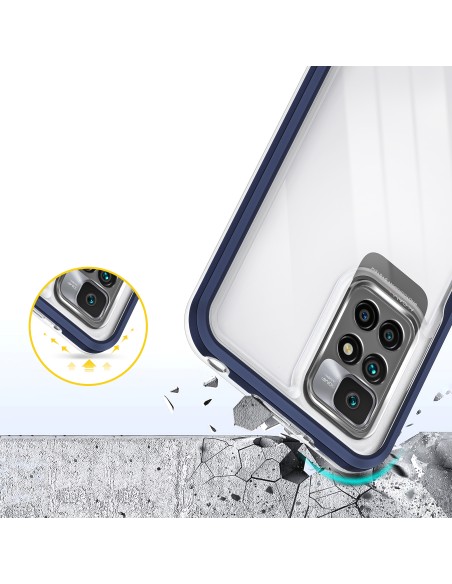 Skaidrus 3in1 dėklas skirtas Xiaomi Redmi 10, gelinis dangtelis su rėmeliu, mėlynas Skaidrus 3in1 dėklas skirtas Xiaomi Redmi 10, gelinis dangtelis su rėmeliu, mėlynas