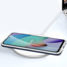Skaidrus 3in1 dėklas skirtas Xiaomi Redmi 10, gelinis dangtelis su rėmeliu, mėlynas