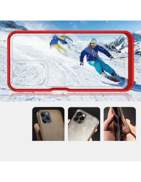 Skaidrus 3in1 dėklas skirtas Xiaomi Redmi 10 gelio dangteliui su raudonu rėmeliu Skaidrus 3in1 dėklas skirtas Xiaomi Redmi 10 gelio dangteliui su raudonu rėmeliu