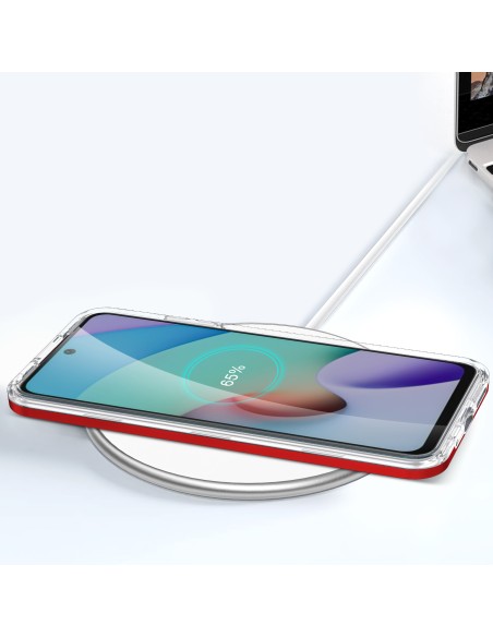 Skaidrus 3in1 dėklas skirtas Xiaomi Redmi 10 gelio dangteliui su raudonu rėmeliu Skaidrus 3in1 dėklas skirtas Xiaomi Redmi 10 gelio dangteliui su raudonu rėmeliu