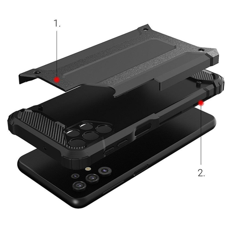 Hybrid Armor šarvuotas hibridinis dėklo dangtelis, skirtas Samsung Galaxy A53 5G juodas