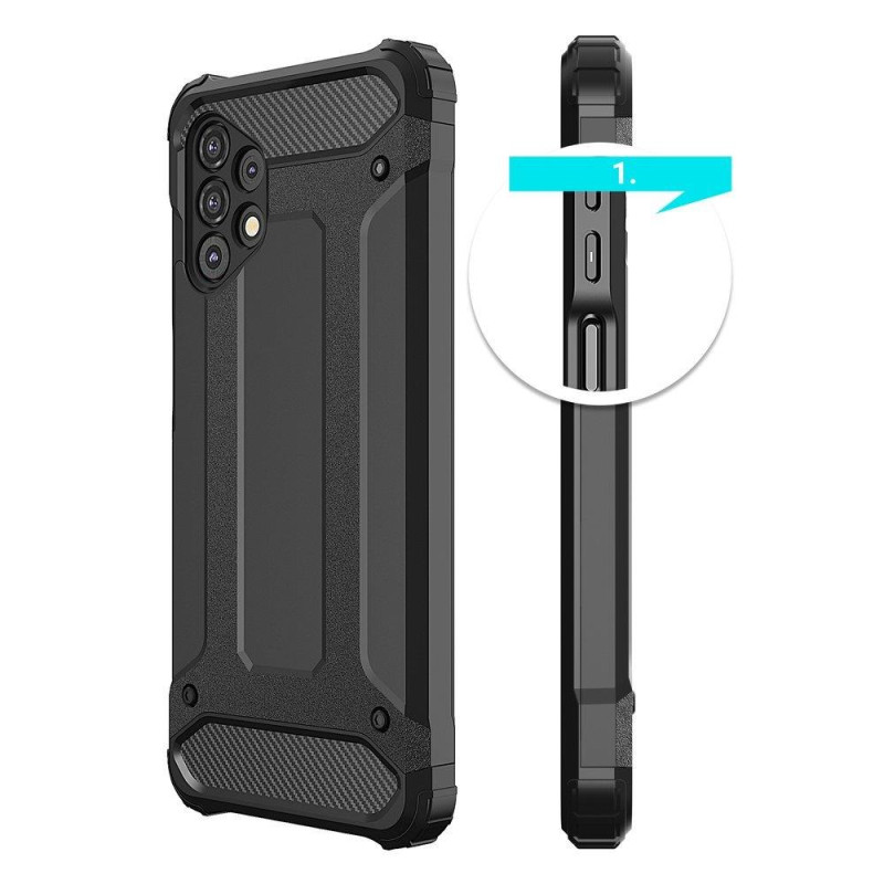 Hybrid Armor šarvuotas hibridinis dėklo dangtelis, skirtas Samsung Galaxy A73 mėlynas