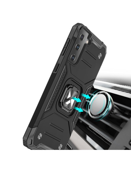 Wozinsky Ring Armor šarvuotas hibridinis korpuso dangtelis + magnetinis laikiklis Samsung Galaxy S22 auksui