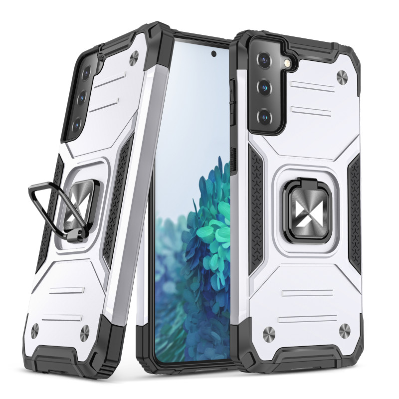 Wozinsky Ring Armor Armored Hybrid Case Cover + Magnetinis laikiklis, skirtas Samsung Galaxy S22+ (S22 Plus) Silver