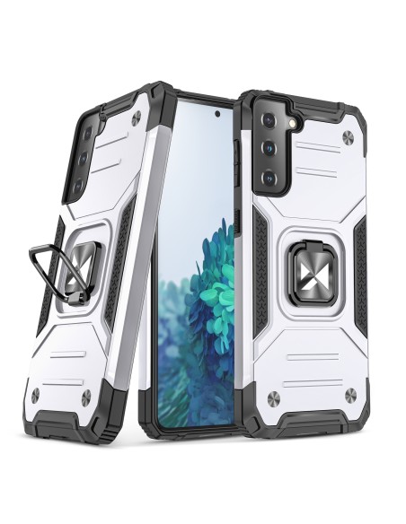 Wozinsky Ring Armor Armored Hybrid Case Cover + Magnetinis laikiklis, skirtas Samsung Galaxy S22+ (S22 Plus) Silver