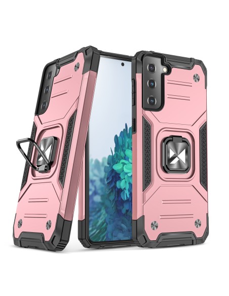 Wozinsky Ring Armor Armored Hybrid Case Cover + Magnetinis laikiklis, skirtas Samsung Galaxy S22+ (S22 Plus) rožinis