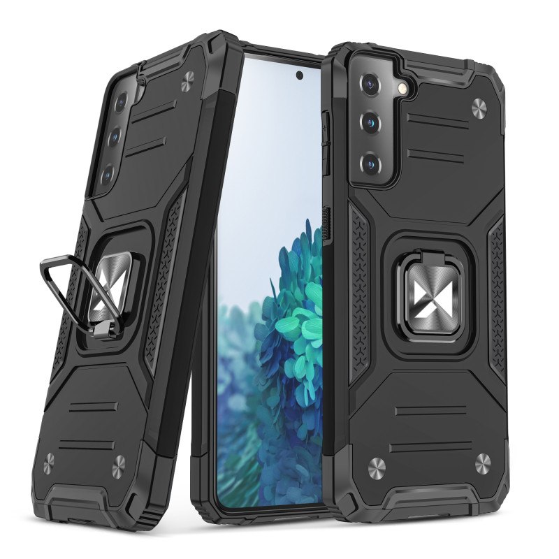 Wozinsky Ring Armor Armored Hybrid Case Cover + Magnetinis laikiklis, skirtas Samsung Galaxy S22+ (S22 Plus) rožinis