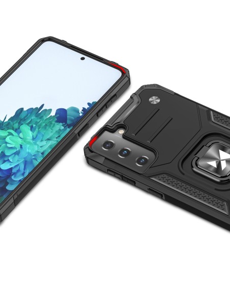 Wozinsky Ring Armor Armored Hybrid Case Cover + Magnetinis laikiklis, skirtas Samsung Galaxy S22+ (S22 Plus) rožinis