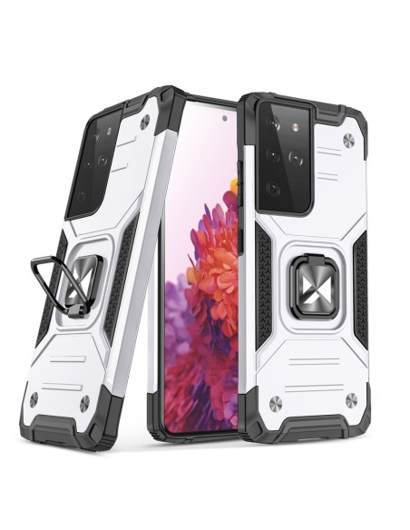 Wozinsky Ring Armor Armored Hybrid Case Cover + Magnetinis laikiklis, skirtas Samsung Galaxy S22 Ultra Silver Wozinsky Ring Armor Armored Hybrid Case Cover + Magnetinis laikiklis, skirtas Samsung Galaxy S22 Ultra Silver