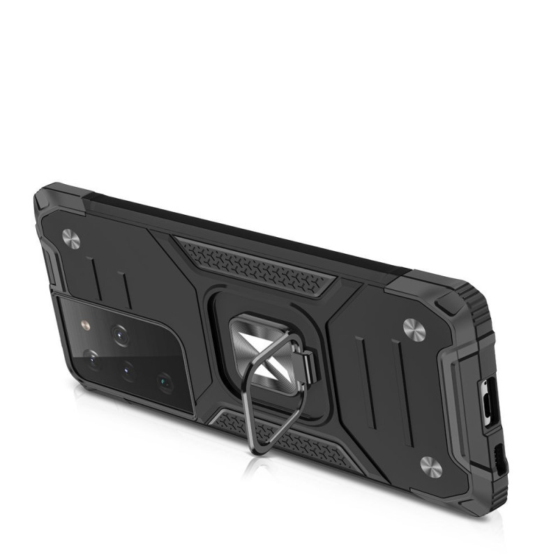 Wozinsky Ring Armor Armored Hybrid Case Cover + Magnetinis laikiklis, skirtas Samsung Galaxy S22 Ultra Silver