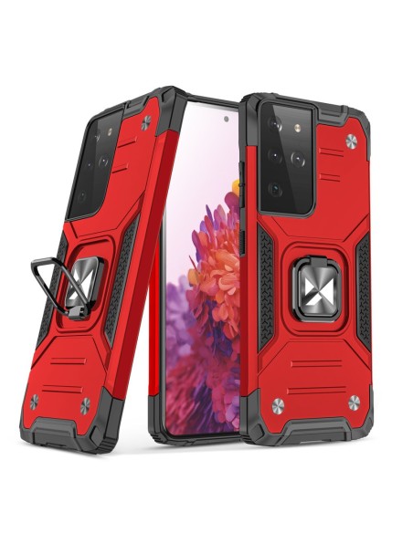 Wozinsky Ring Armor Armored Hybrid Case Cover + Magnetinis laikiklis, skirtas Samsung Galaxy S22 Ultra Red