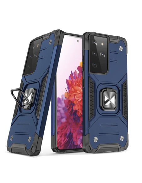 Wozinsky Ring Armor Armored Hybrid Case Cover + Magnetinis laikiklis, skirtas Samsung Galaxy S22 Ultra Blue