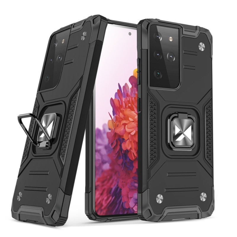 Wozinsky Ring Armor Armored Hybrid Case Cover + Magnetinis laikiklis, skirtas Samsung Galaxy S22 Ultra Black Wozinsky Ring Armor Armored Hybrid Case Cover + Magnetinis laikiklis, skirtas Samsung Galaxy S22 Ultra Black
