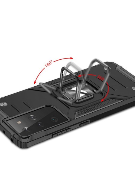 Wozinsky Ring Armor Armored Hybrid Case Cover + Magnetinis laikiklis, skirtas Samsung Galaxy S22 Ultra Black