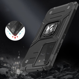 Wozinsky Ring Armor Armored Hybrid Case Cover + Magnetinis laikiklis, skirtas Samsung Galaxy S22 Ultra Black