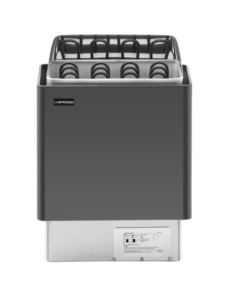 Elektrinė pirties krosnelė 5-9 m3 iki 110C 400 V 6 kW juoda ir sidabrinė Elektrinė pirties krosnelė 5-9 m3 iki 110C 400 V 6 kW juoda ir sidabrinė
