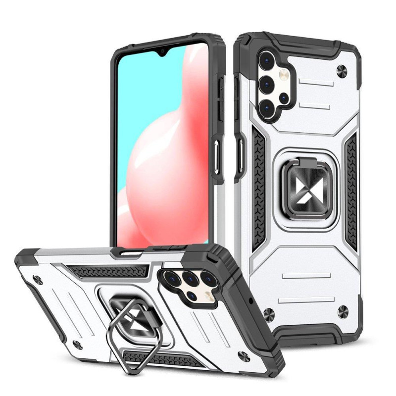 Wozinsky Ring Armor šarvuotas hibridinis korpuso dangtelis + magnetinis laikiklis Samsung Galaxy A73 sidabrinis