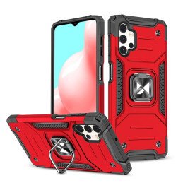 Wozinsky Ring Armor šarvuotas hibridinio korpuso dangtelis + magnetinis laikiklis Samsung Galaxy A73 raudonas