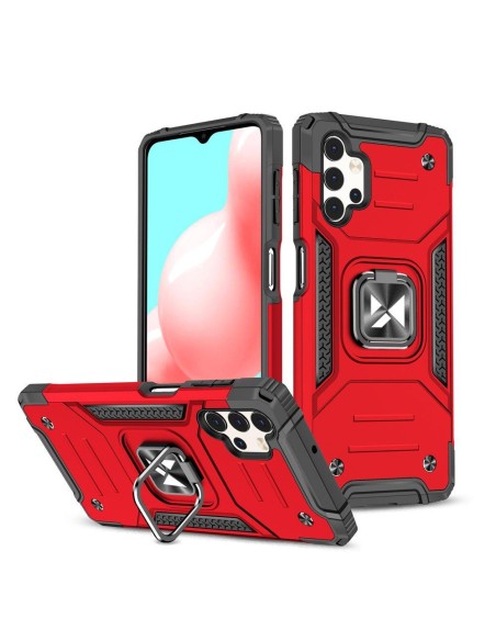 Wozinsky Ring Armor šarvuotas hibridinio korpuso dangtelis + magnetinis laikiklis Samsung Galaxy A73 raudonas