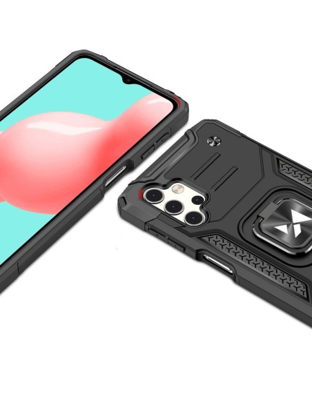Wozinsky Ring Armor šarvuotas hibridinio korpuso dangtelis + magnetinis laikiklis Samsung Galaxy A73 raudonas