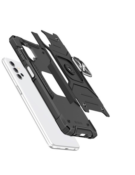 Wozinsky Ring Armor šarvuotas hibridinio korpuso dangtelis + magnetinis laikiklis Samsung Galaxy A73 raudonas