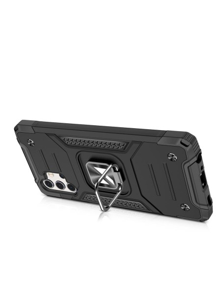 Wozinsky Ring Armor šarvuotas hibridinio korpuso dangtelis + magnetinis laikiklis Samsung Galaxy A73 raudonas