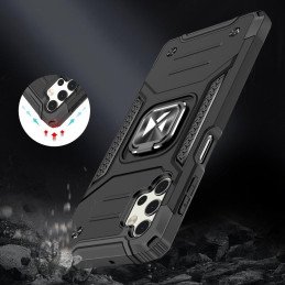 Wozinsky Ring Armor šarvuotas hibridinio korpuso dangtelis + magnetinis laikiklis Samsung Galaxy A73 raudonas