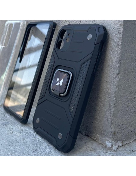 Wozinsky Ring Armor šarvuotas hibridinio korpuso dangtelis + magnetinis laikiklis Samsung Galaxy A73 raudonas