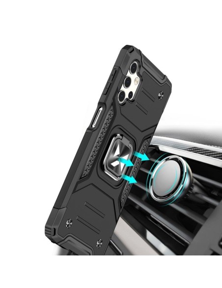 Wozinsky Ring Armor šarvuotas hibridinis korpuso dangtelis + magnetinis laikiklis Samsung Galaxy A73 juodas