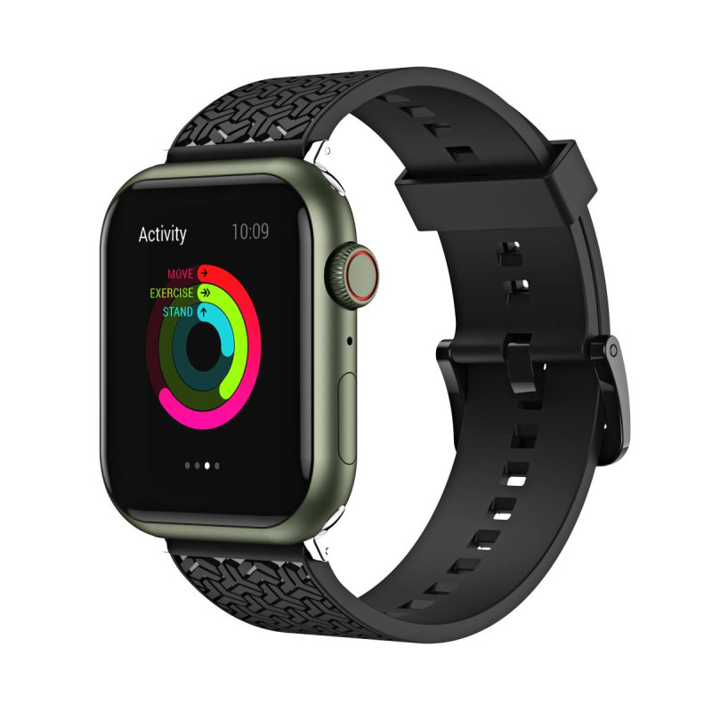 Laikrodžio Y dirželis, skirtas Apple Watch 7 / 6 / 5 / 4 / 3 / 2 / SE (45 / 44 / 42 mm) apyrankė, juoda apyrankė