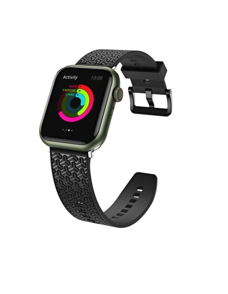 Laikrodžio Y dirželis, skirtas Apple Watch 7 / 6 / 5 / 4 / 3 / 2 / SE (45 / 44 / 42 mm) apyrankė, juoda apyrankė