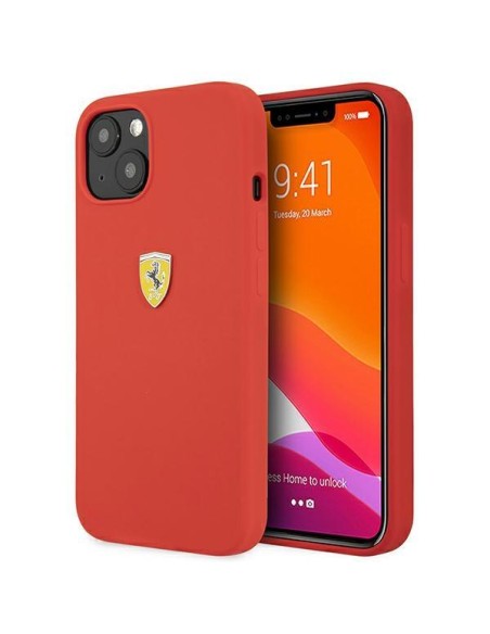 Ferrari silikoninis dėklas iPhone 13 mini - raudonas Ferrari silikoninis dėklas iPhone 13 mini - raudonas