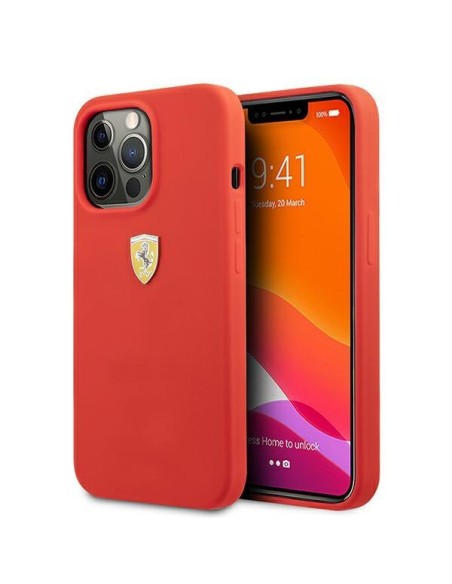 Ferrari silikoninis dėklas iPhone 13 Pro Max - raudonas Ferrari silikoninis dėklas iPhone 13 Pro Max - raudonas